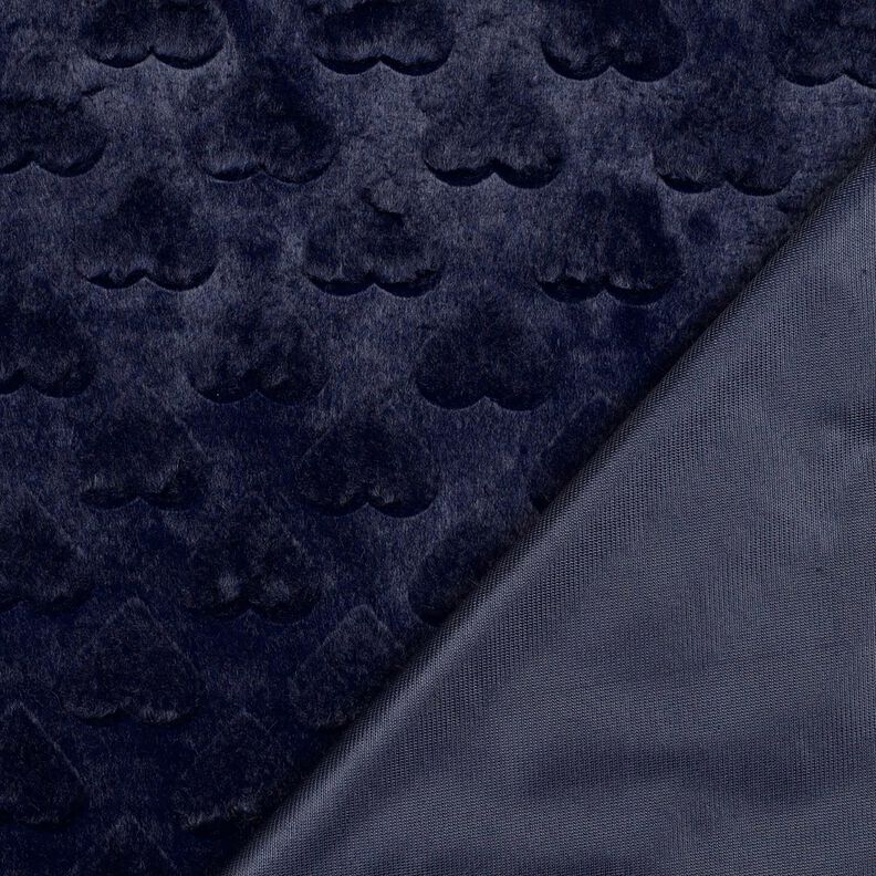 Umělá kožešina Srdíčka | Poppy Fabrics – černomodrá, image number 4