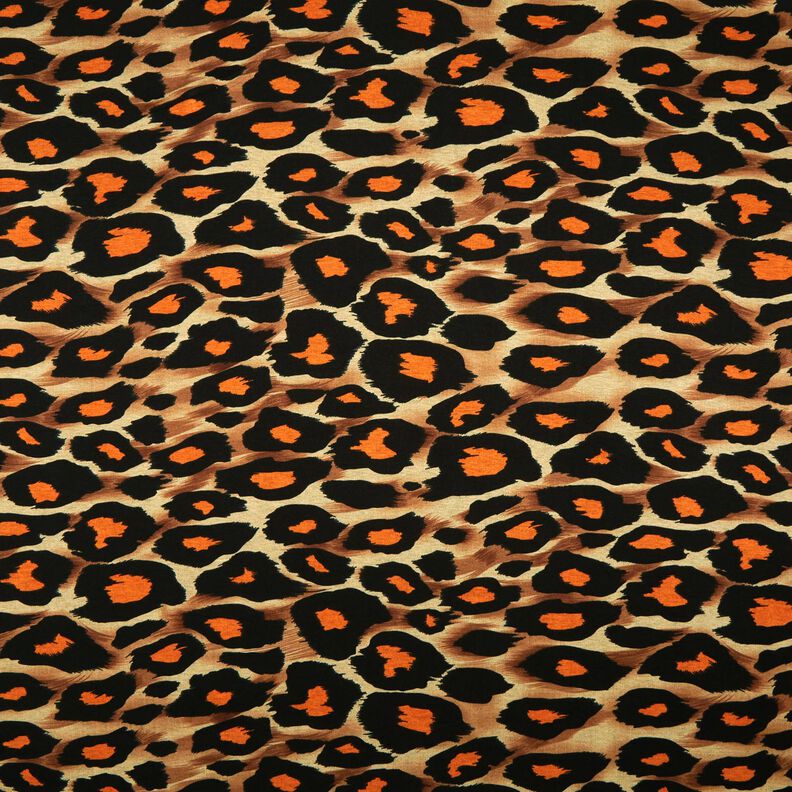Viskózový žerzej Velké leopardí skvrny – hnědá/oranžová,  image number 1