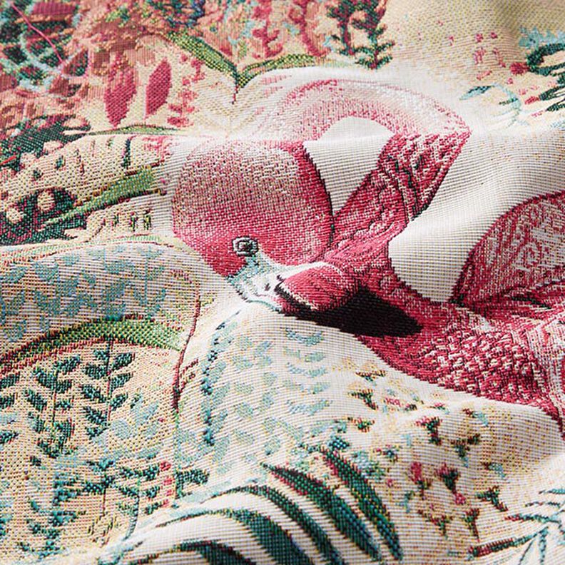 Dekorační látka kusový gobelín Plameňák – béžová/pink,  image number 2