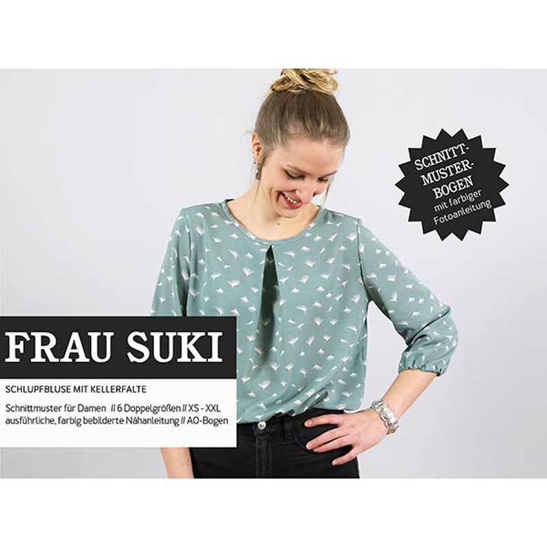 FRAU SUKI – halenka přes hlavu, s protizáhybem, Studio Schnittreif  | XS -  XXL,  image number 1