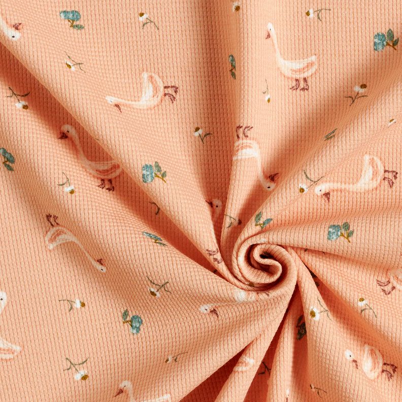 Vaflov&yacute; žerzej Husy a květiny &ndash; lososov&aacute;,  image number 3