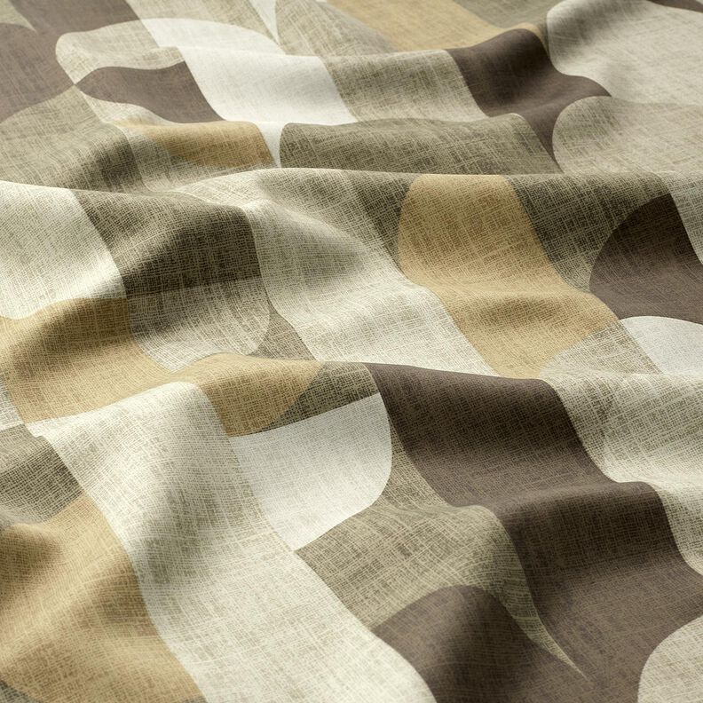 Zatemňovací látka Abstraktní klenby – khaki/taupe (šedohnědá), image number 2