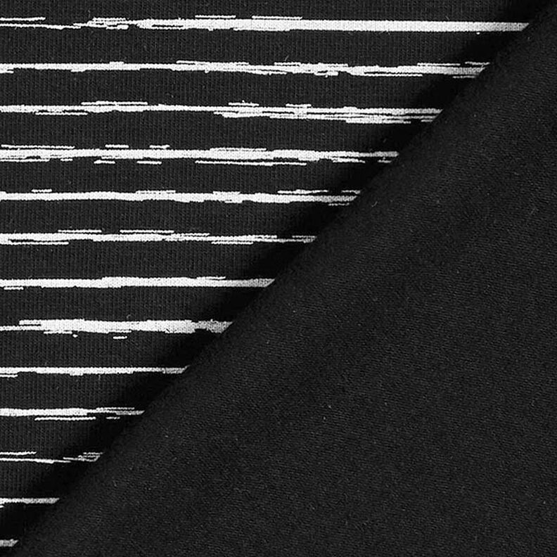 Bavlněný žerzej Klikaté proužky – černá,  image number 4