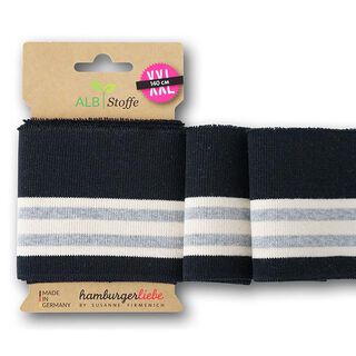 GOTS Náplety CUFF ME COLLEGE [ 140 cm | 7,5 cm ] | Albstoffe – černá/šedá, 