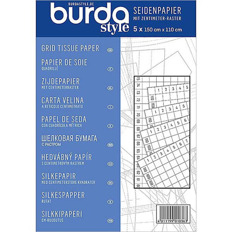 Burda Hedvábný papír, centimetrový raster,  image number 1
