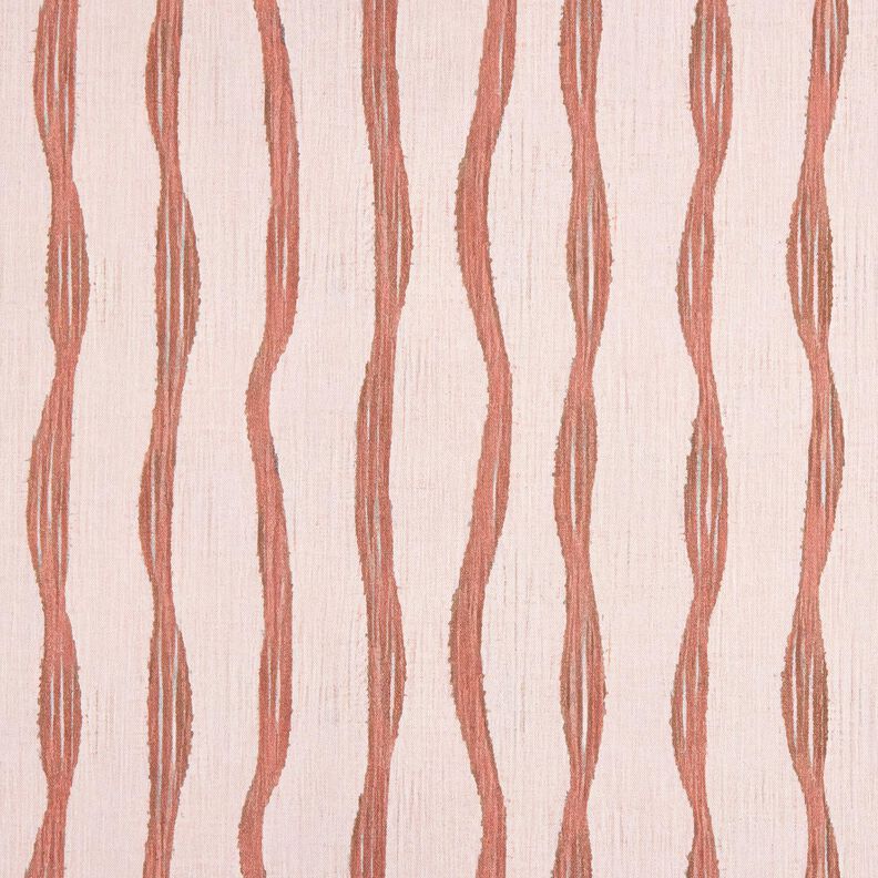 Dekorační látka Polopanama Vlnité pruhy – červená/rose, image number 1