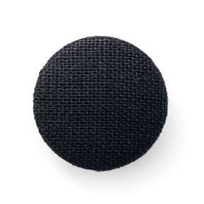 Potažený knoflík, Len Medium – černá, 