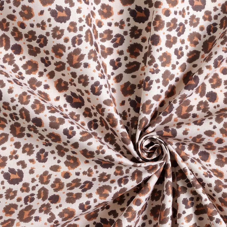 Bavlněná látka Kreton Velké leopardí skvrny – středně hnědá/světle béžová, image number 3
