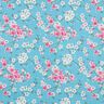 Povrstvená bavlna Třešňové květy – modrá aqua,  thumbnail number 1