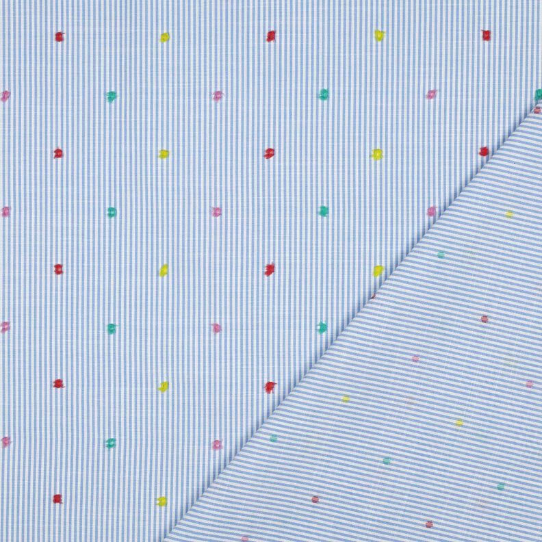 Jemný bavlněný batist Dobby a pruhy | Poppy Fabrics – světle modra/bílá,  image number 4