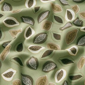 Viskózová tkanina Papaya – rákosove zelená/taupe (šedohnědá), 