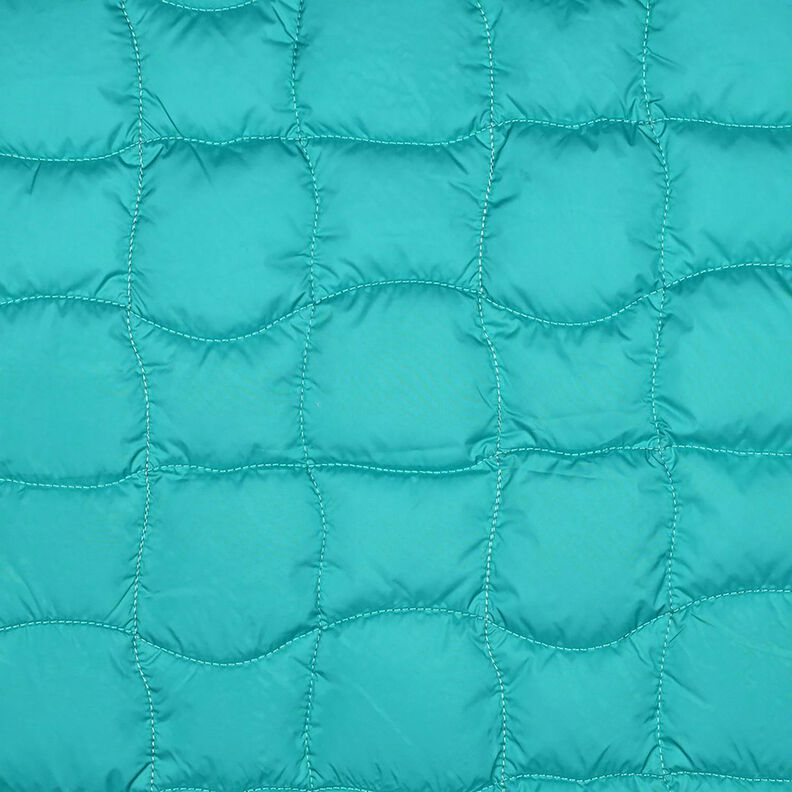 Prošívaná látka Zvlněné čtverce – modrá aqua/purpurová,  image number 1