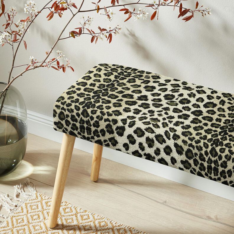 Čalounická látka Žakár Leopard – taupe (šedohnědá)/khaki,  image number 6