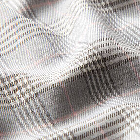 Strečová látka na kalhoty Skotská kostka – světle šedá/tmavě šedá | Zbytek 60cm, 