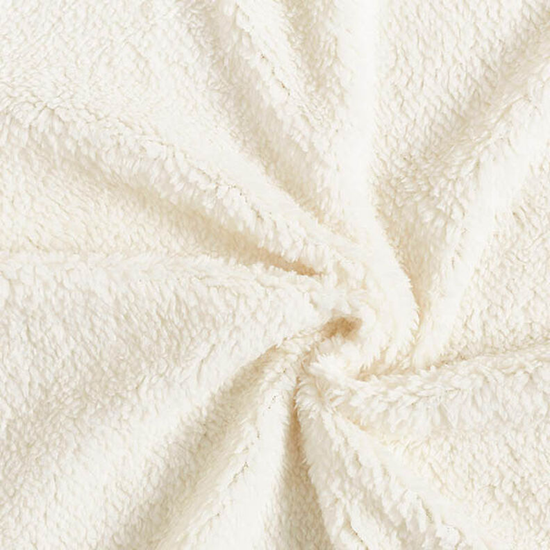 Umělá kožešina Plyšová látka – vlněná bílá,  image number 1