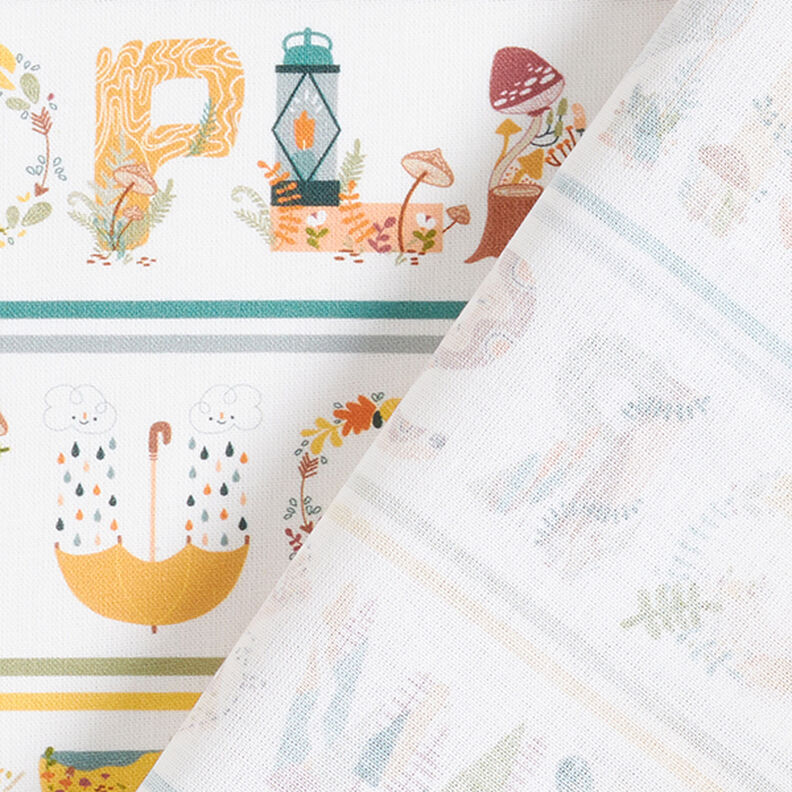 Bavlněná látka Popelín Zvířecí písmena – bílá,  image number 4