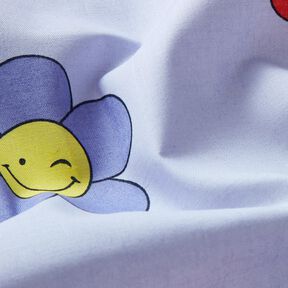 Povrstvená bavlna Veselé květiny | Poppy Fabrics – baby modra/růžová, 
