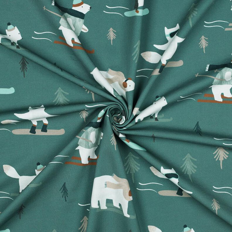 Francouzské froté letní teplákovina Zimní sporty zvířat digitální potisk | Poppy Fabrics – lehký,  image number 3