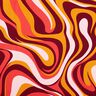 Bavlněný satén Retro vlny | Poppy Fabrics – bordó/kari žlutá,  thumbnail number 1