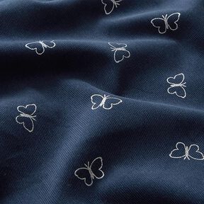 Dětský manšestr třpytiví motýli – namornicka modr, 