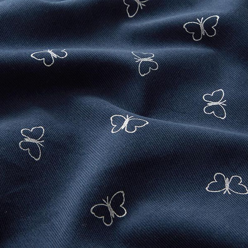 Dětský manšestr třpytiví motýli – namornicka modr,  image number 2