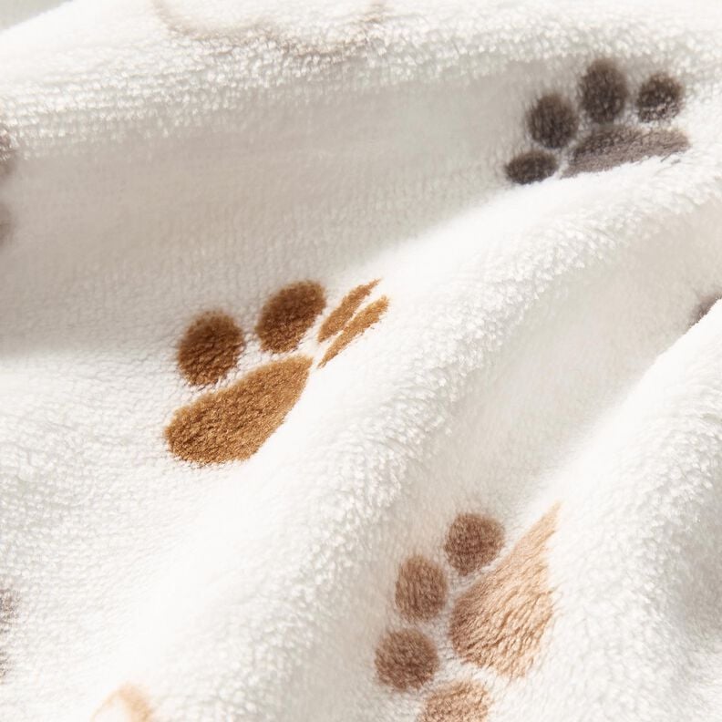 Hebký fleece Tlapky a kosti – slonová kost/tmavá taupe, image number 5