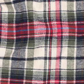 Bavlněný flanel Kostka | Poppy Fabrics – olivová/červená, 