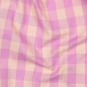 Bavlněný popelín Károvaná | Poppy Fabrics – světle růžová/pastelově fialová, 