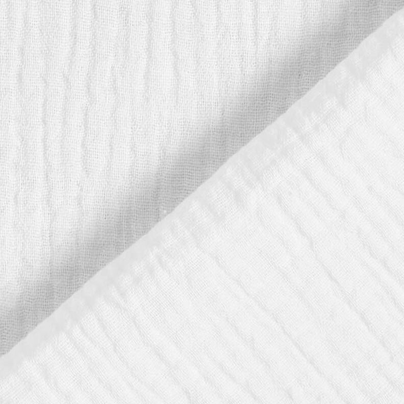 GOTS Mušelín / dvojitá mačkaná tkanina | Tula – bílá,  image number 4