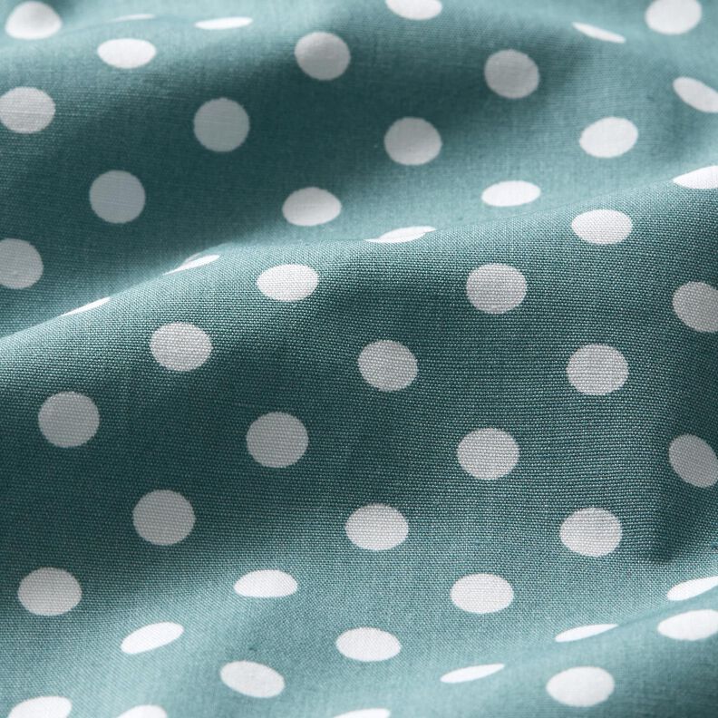 Bavlněný popelín Polka Dots – perlově šedá/bílá, image number 2