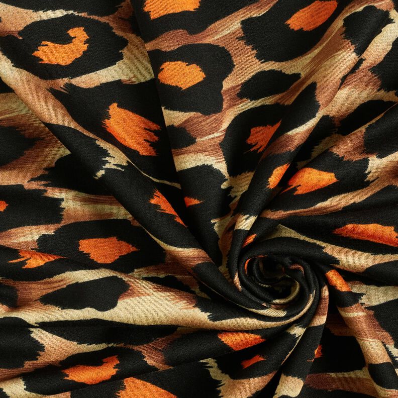 Viskózový žerzej Velké leopardí skvrny – hnědá/oranžová,  image number 3
