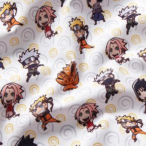 Bavlněný popelín Chibi Naruto Licenční látky – bílá, 