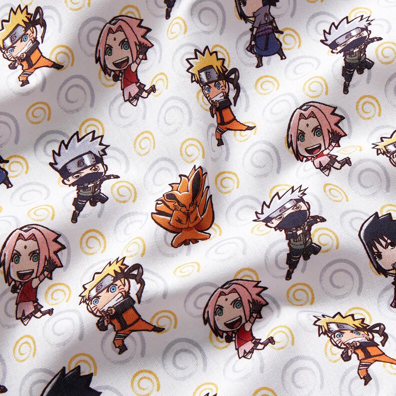 Bavlněný popelín Chibi Naruto Licenční látky – bílá,  image number 2