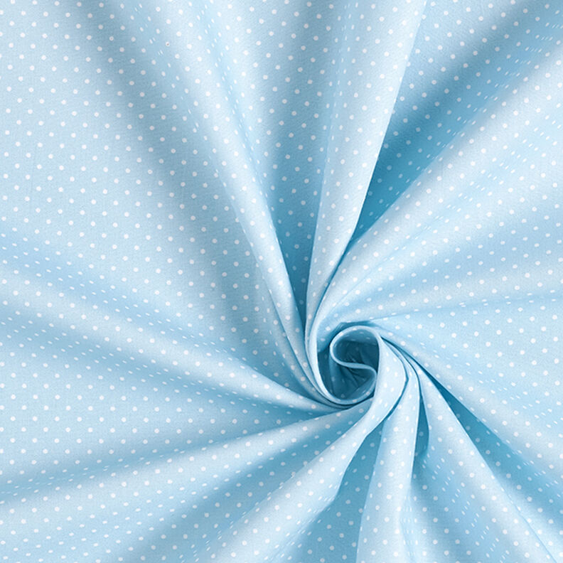 Bavlněný popelín Malé puntíky – světle modra/bílá,  image number 3