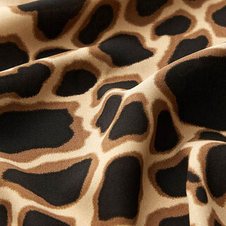 Viskózová látka Leopardí vzor – béžová/černá, 