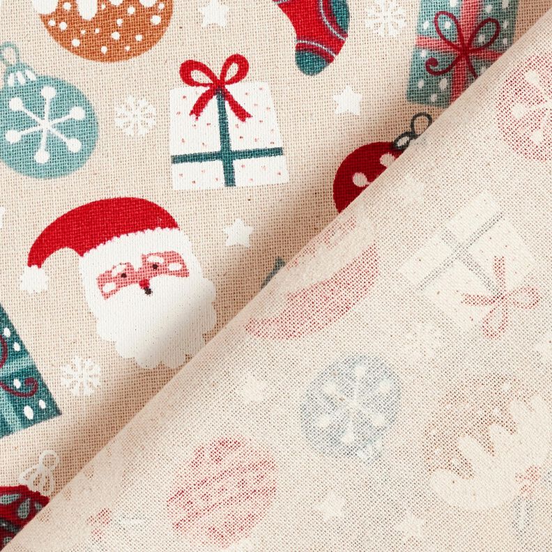 Dekorační látka Plátno Roztomilé vánoční motivy – přírodni/eukalyptová,  image number 4