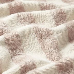 Froté látka Bambus Široké pruhy – mandlová/taupe (šedohnědá), 
