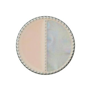 Kovový polyesterový knoflík s očkem [ Ø23 mm ] – šedá/béžová, 