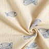 Mušelín / dvojitá mačkaná tkanina vyšívané ryby | Poppy Fabrics – vlněná bílá/královská modr,  thumbnail number 3