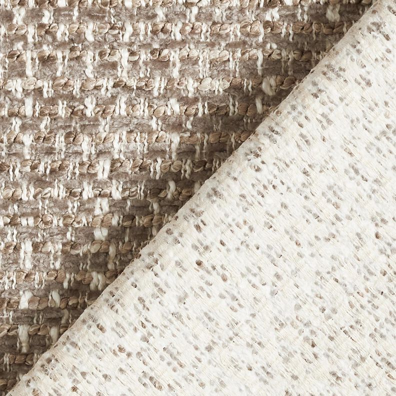Čalounická látka Barevný bouclé vzhled – tmavá taupe/světle béžová,  image number 3