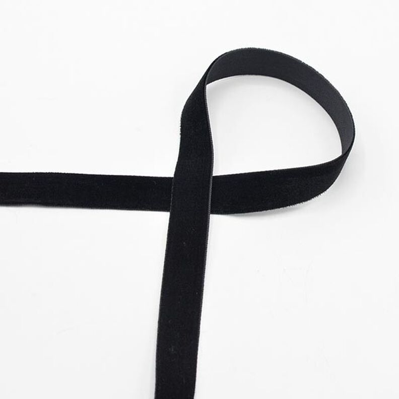 Sametová stužka [15 mm] – černá,  image number 1