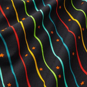 Bavlněný žerzej Proužky Me Ribbons | Stoff&Liebe – černá, 