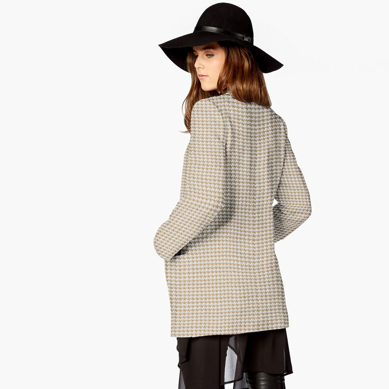 Hrubozrnná tkanina houndstooth – béžová/bílá, image number 6