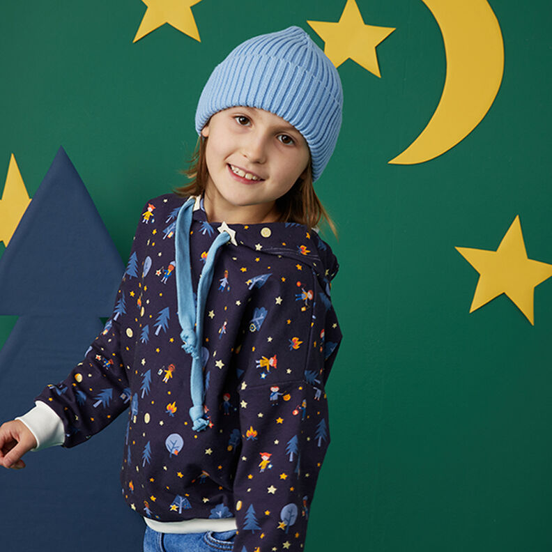 Bal&iacute;ček tkanin French Terry lucerničky | PETIT CITRON &ndash; namornicka modr/př&iacute;rodni,  image number 6