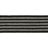 Proužkovaná gumová stuha [ Šířka: 25 mm ] – černá/stříbrná,  thumbnail number 1