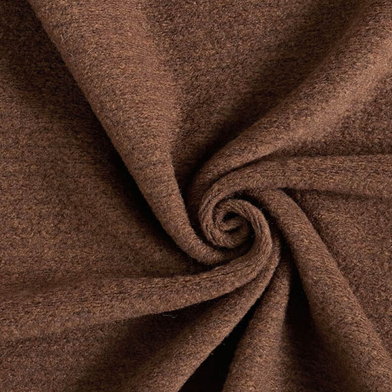 Kabátová pletenina směs vlny melange – čokoládová,  image number 1