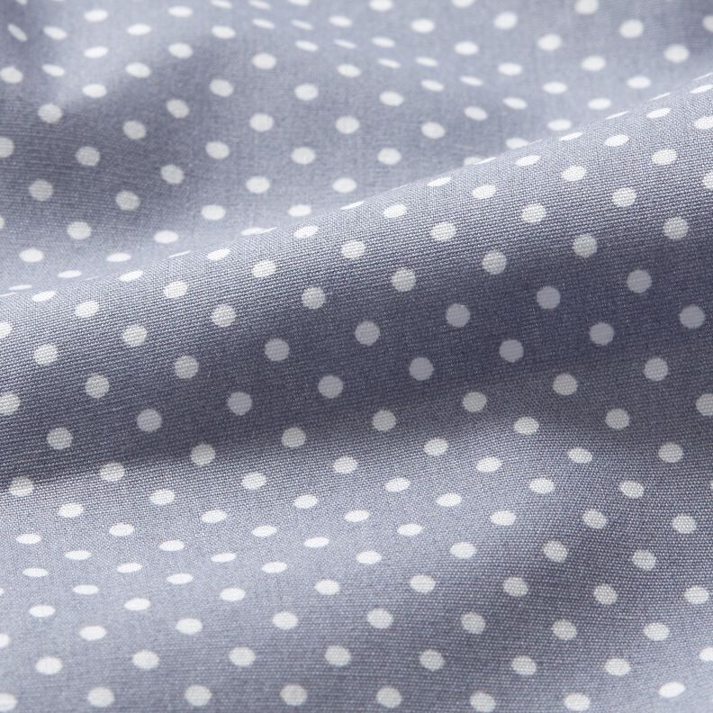 Bavlněný popelín Mini puntíky – ocelová modr/bílá,  image number 2