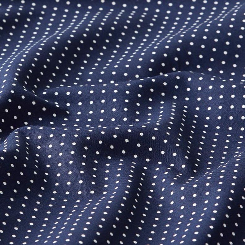 Bavlněný popelín Malé puntíky – namornicka modr/bílá,  image number 2