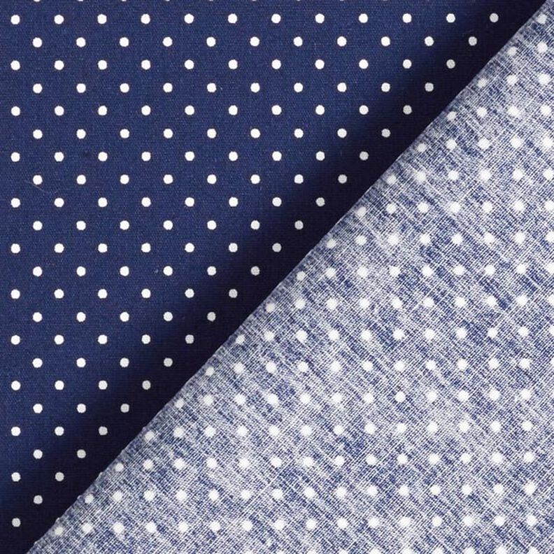 Bavlněný popelín Malé puntíky – namornicka modr/bílá,  image number 6
