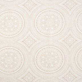 Dekorační látka Plátno Mandala – přírodni/bílá, 